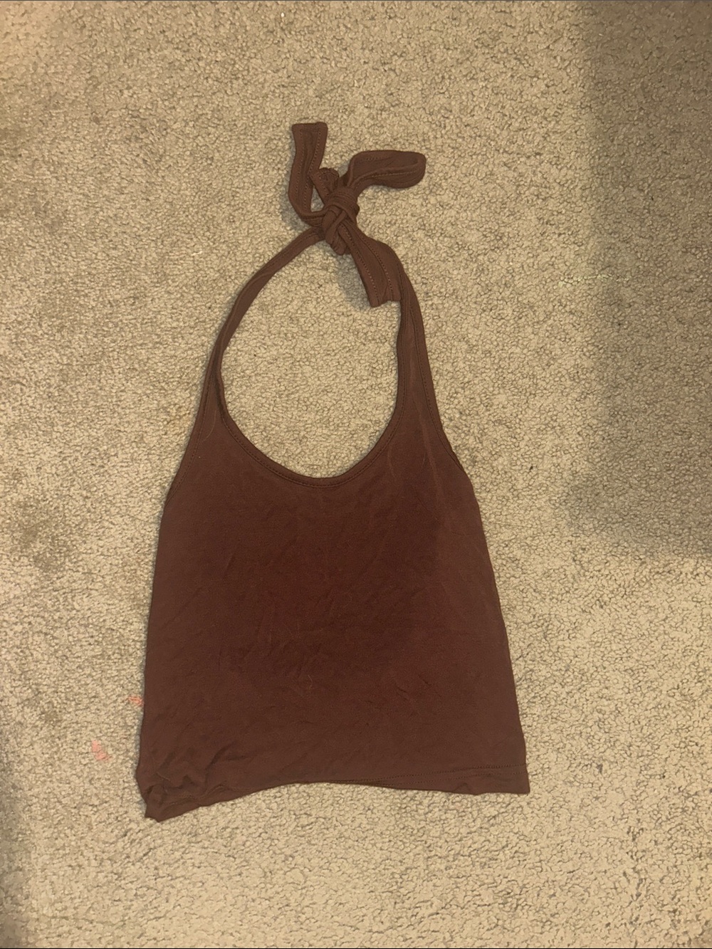 Women’s Brown Halter Tank Top - Tie-Neck Casual Tank